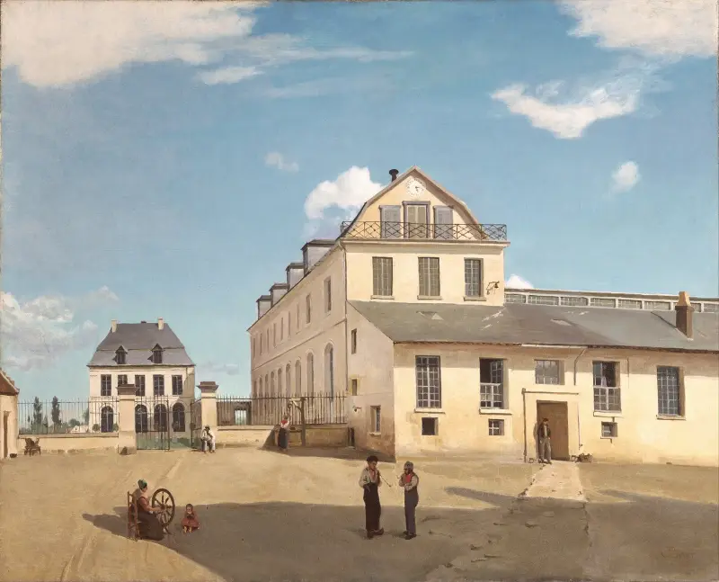 Herr Henrys hus och fabrik av Jean-Baptiste-Camille Corot