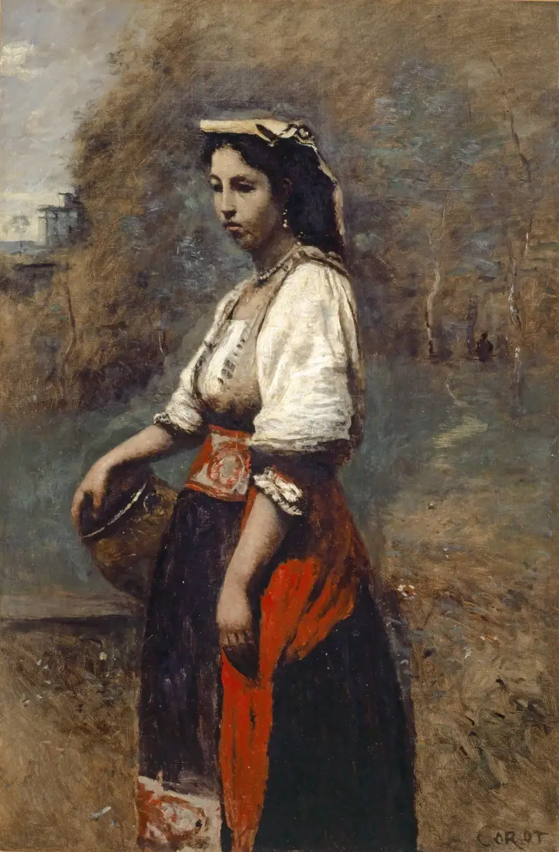 Italienische Frau am Brunnen von Jean-Baptiste-Camille Corot