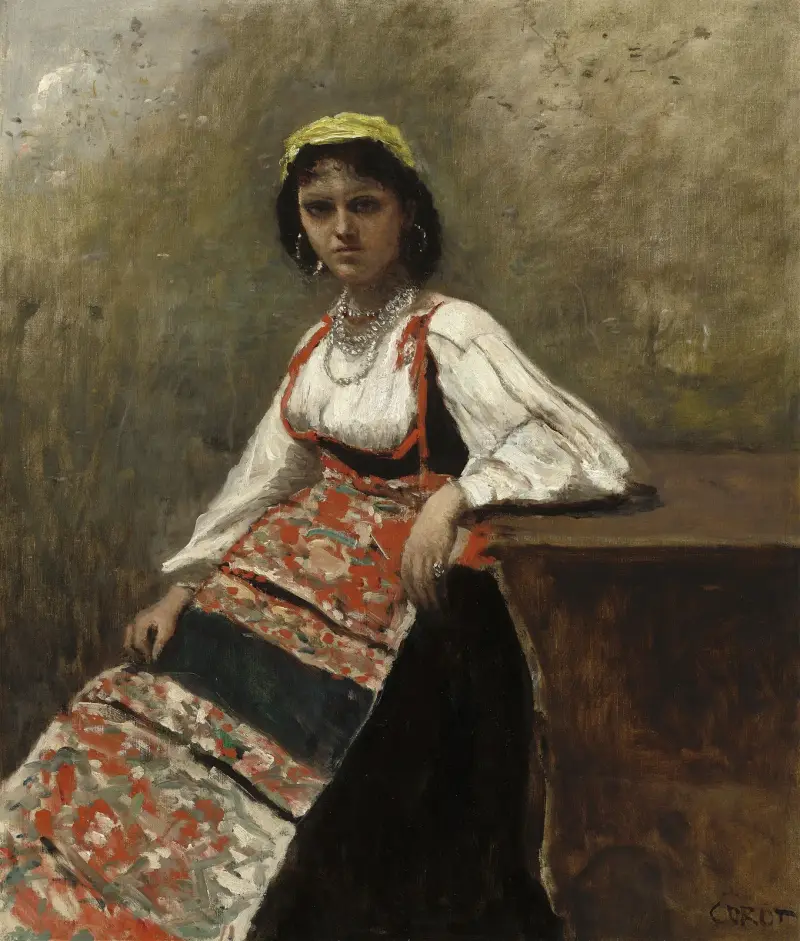 Italiensk kvinna (La Morieri) av Jean-Baptiste-Camille Corot