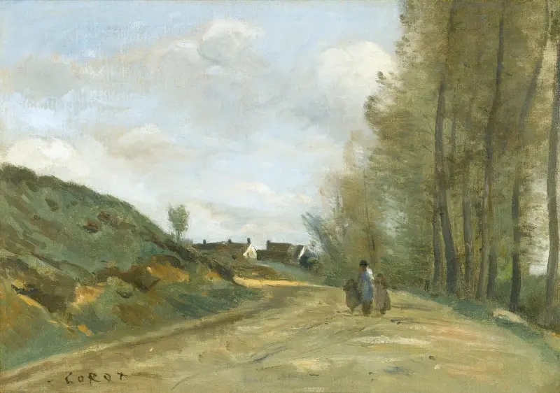 Vägen till Gouvieux, nära Chantilly av Jean-Baptiste-Camille Corot