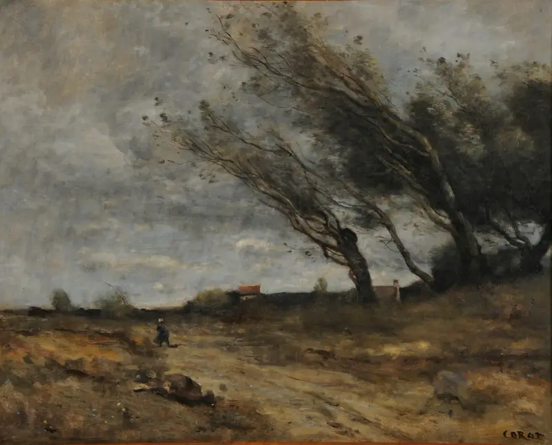 Le Coup de vent av Jean-Baptiste-Camille Corot