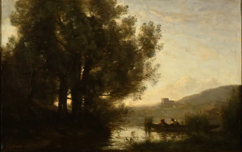 Die Flussüberquerung von Jean-Baptiste-Camille Corot