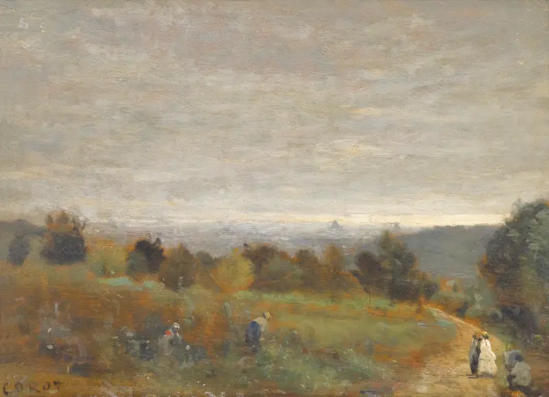 Die Höhen von Sèvres, Paris im Hintergrund von Jean-Baptiste-Camille Corot