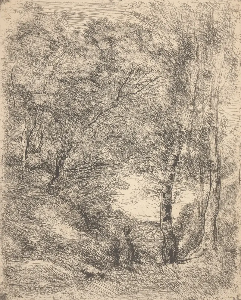 Les jardins d’Horace (The Gardens of Horace) av Jean-Baptiste-Camille Corot