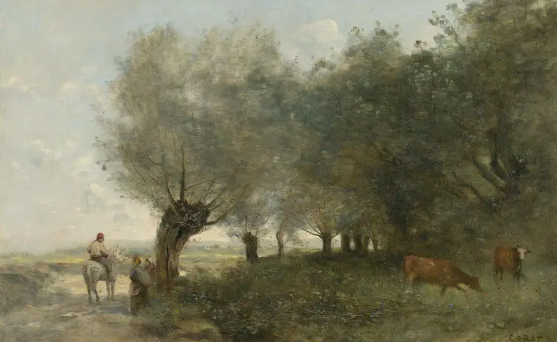Weiden an der Landspitze von Jean-Baptiste-Camille Corot