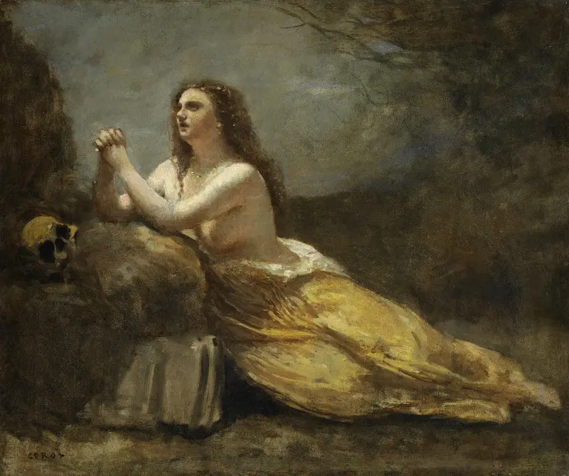 Madeleine En Prière av Jean-Baptiste-Camille Corot