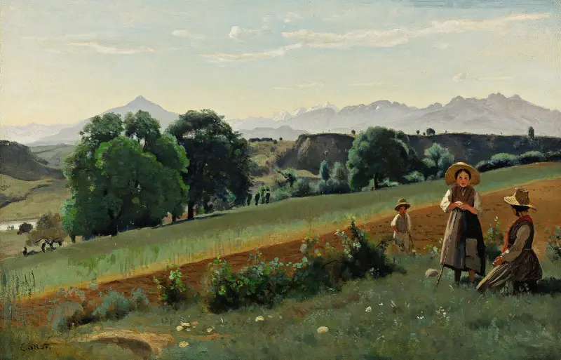 Mornex (Haute-Savoie) – im Hintergrund der Le Môle von Jean-Baptiste-Camille Corot