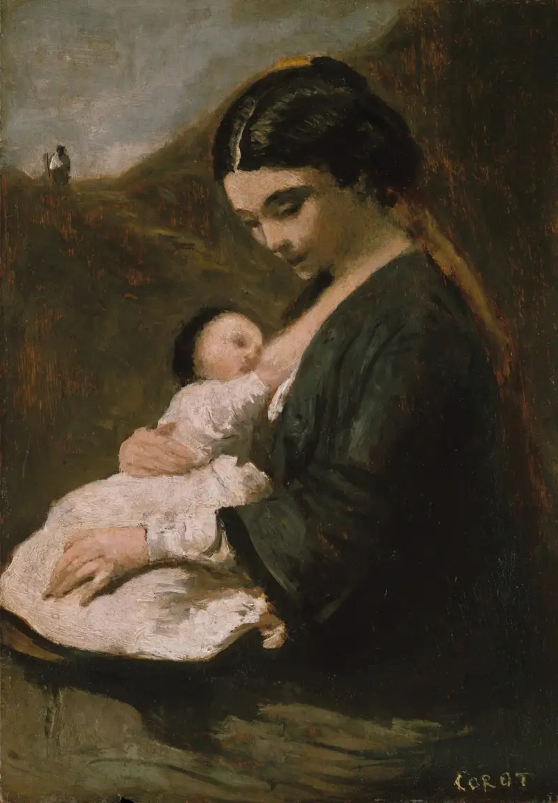 Mutter und Kind von Jean-Baptiste-Camille Corot