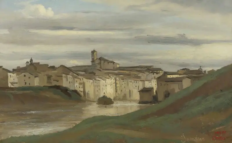 Am Ufer des Tibers, Rom von Jean-Baptiste-Camille Corot