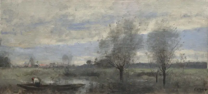 Roddare i marsklandskapet av Jean-Baptiste-Camille Corot