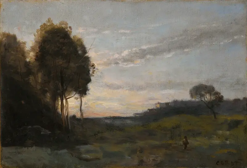 Figur i landskap av Jean-Baptiste-Camille Corot