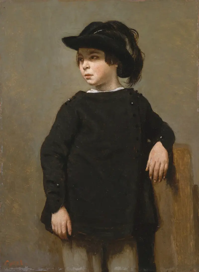 Porträtt av ett barn av Jean-Baptiste-Camille Corot
