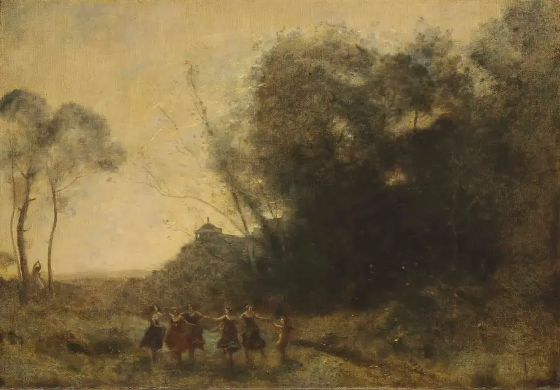 Ronde De Nymphes av Jean-Baptiste-Camille Corot