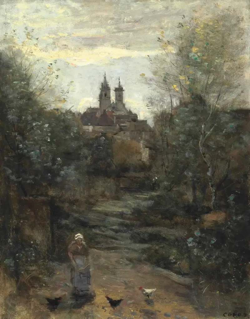 Semur, Le Chemin De L’église av Jean-Baptiste-Camille Corot