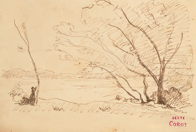 Minne från Mortefontaine av Jean-Baptiste-Camille Corot