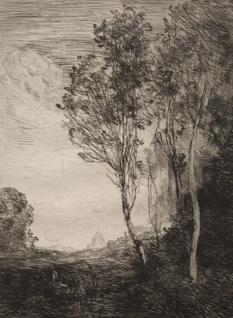 Minne från Italien av Jean-Baptiste-Camille Corot