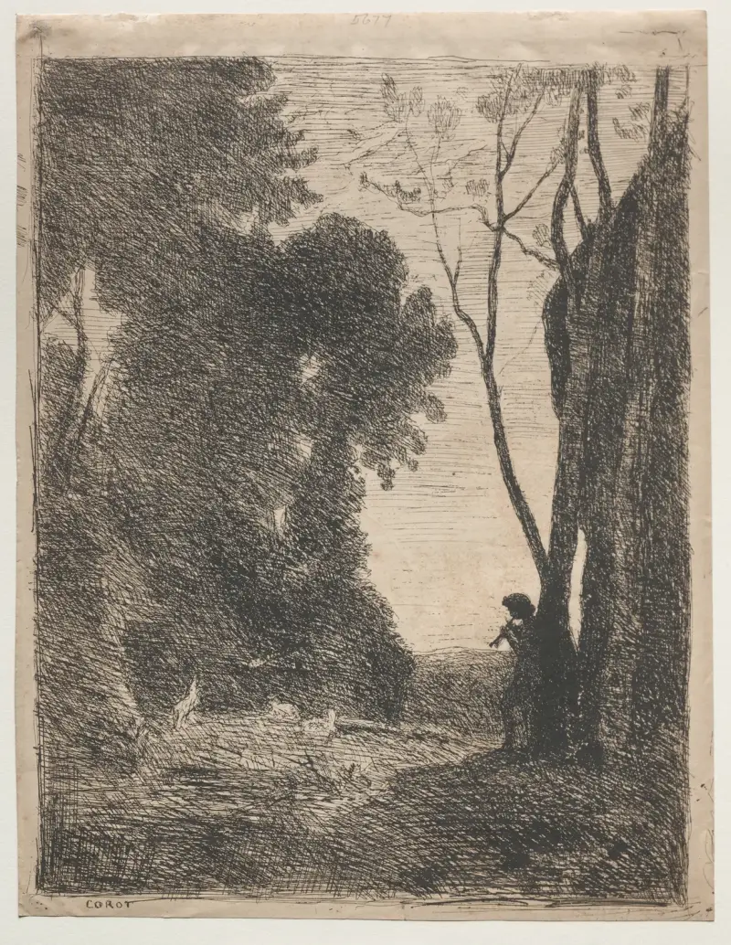The Little Shepherd, 1855 – nr 1 av Jean-Baptiste-Camille Corot
