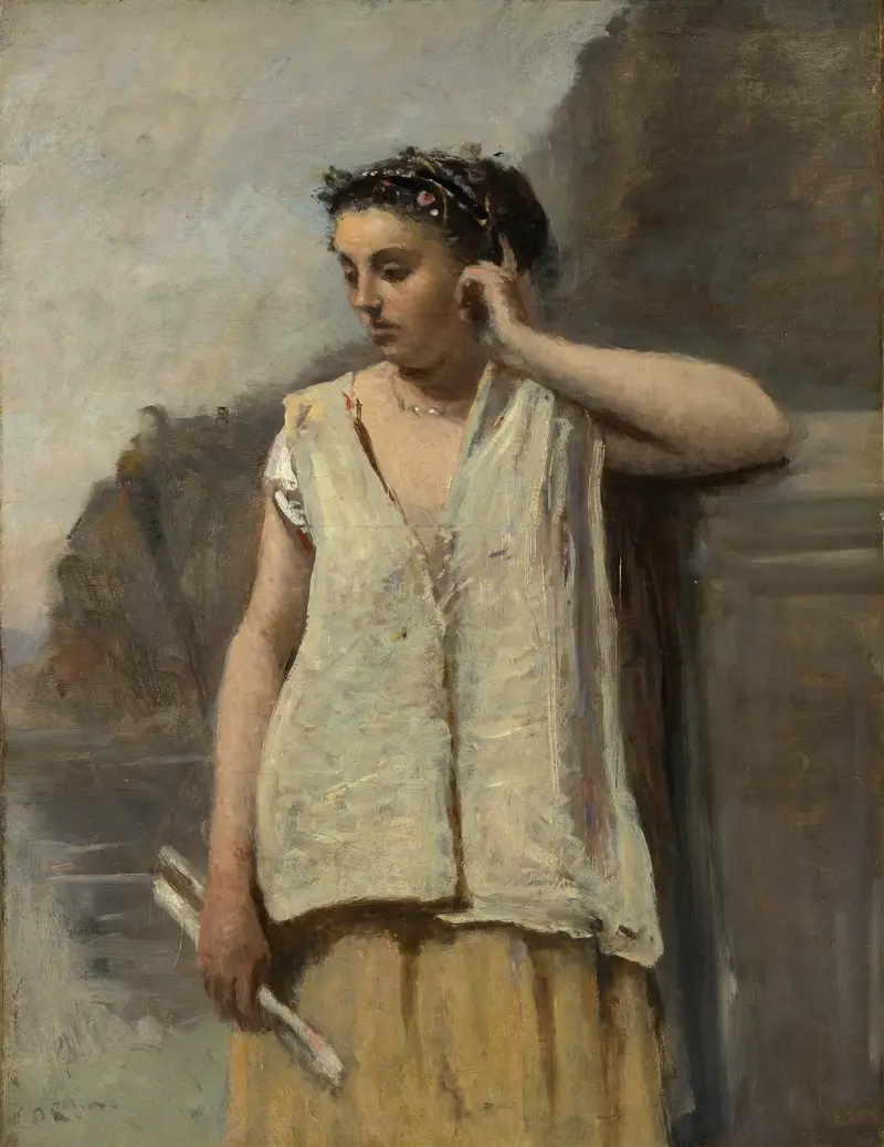 The Muse-History av Jean-Baptiste-Camille Corot