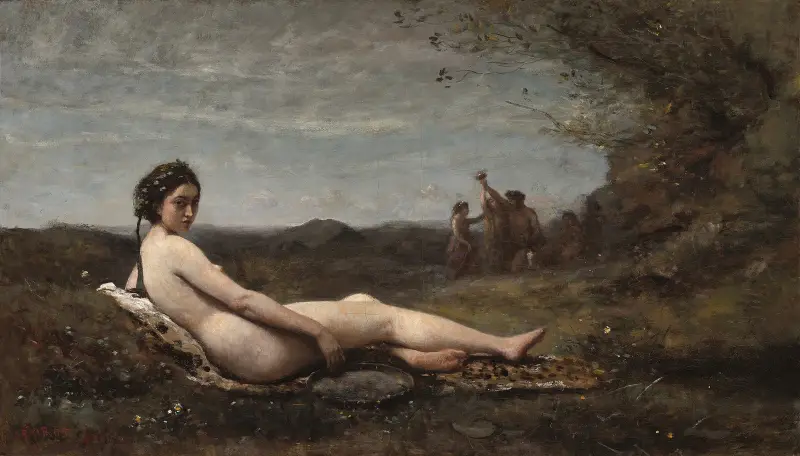 The Repose (1860_reworked c. 1865-1870) av Jean-Baptiste-Camille Corot