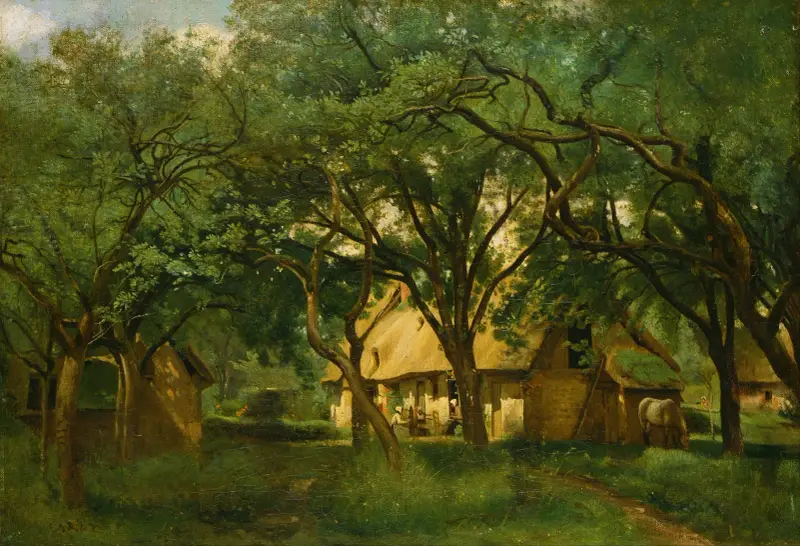 Toutain-gården vid Honfleur av Jean-Baptiste-Camille Corot