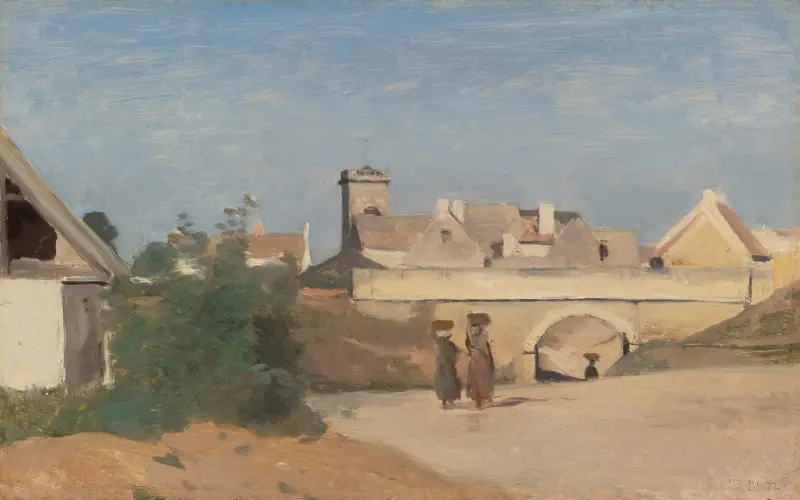 En förstad av Jean-Baptiste-Camille Corot