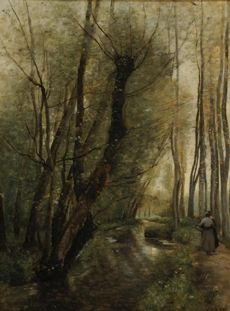 En bäck; omgivningarna kring Beauvais av Jean-Baptiste-Camille Corot