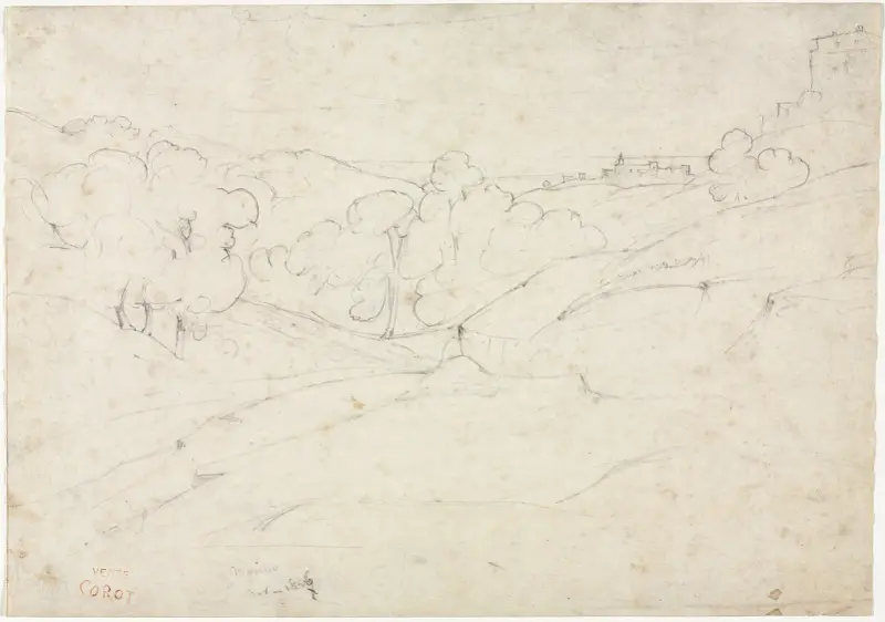 Widok na Marino (recto), Jean-Baptiste-Camille Corot