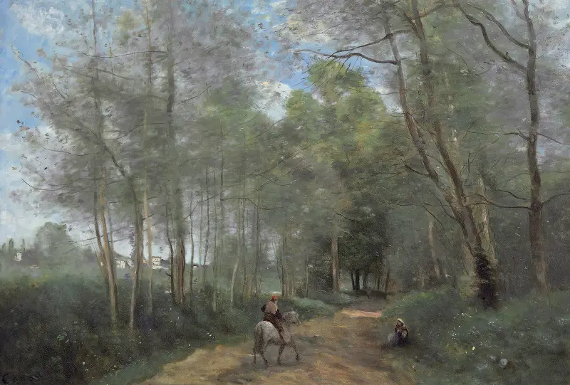 Ville-d’Avray – Der Reiter am Waldrand von Jean-Baptiste-Camille Corot