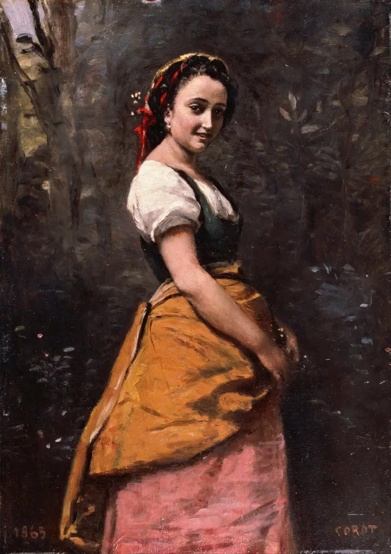 Ung kvinna i skogen av Jean-Baptiste-Camille Corot