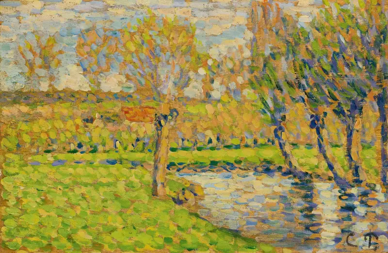 Das Ufer der Epte bei Éragny von Camille Pissarro