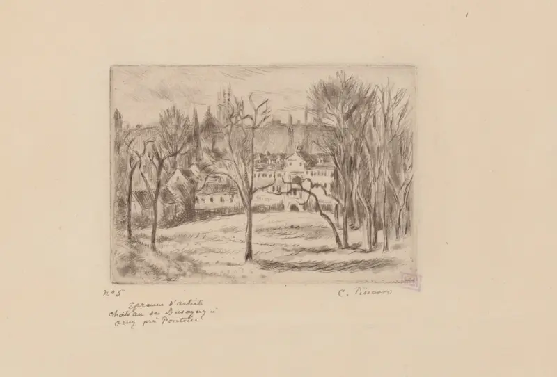 Château de Busagny à Osny près Pontoise av Camille Pissarro