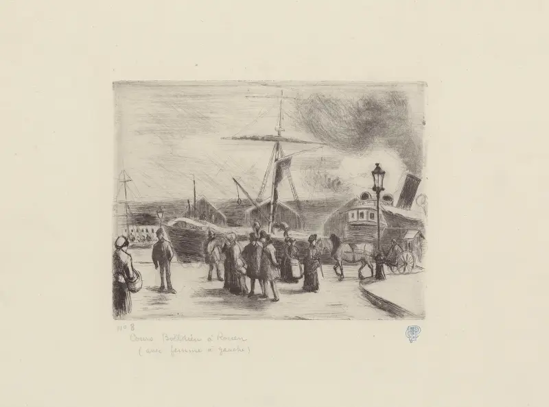 Cours Boieldieu à Rouen av Camille Pissarro