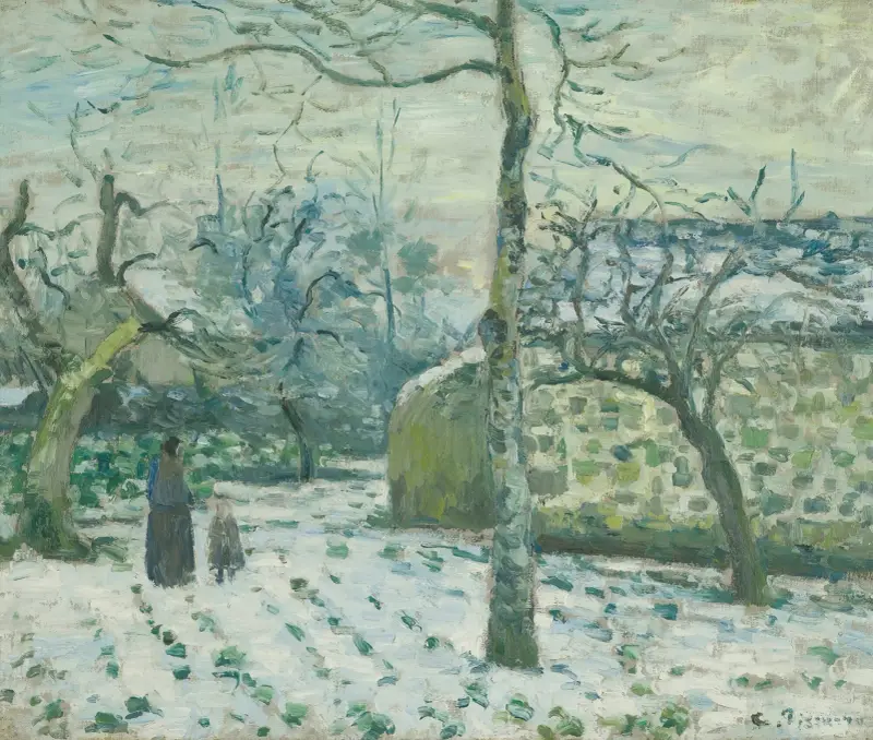 Snöeffekt vid Montfoucault av Camille Pissarro