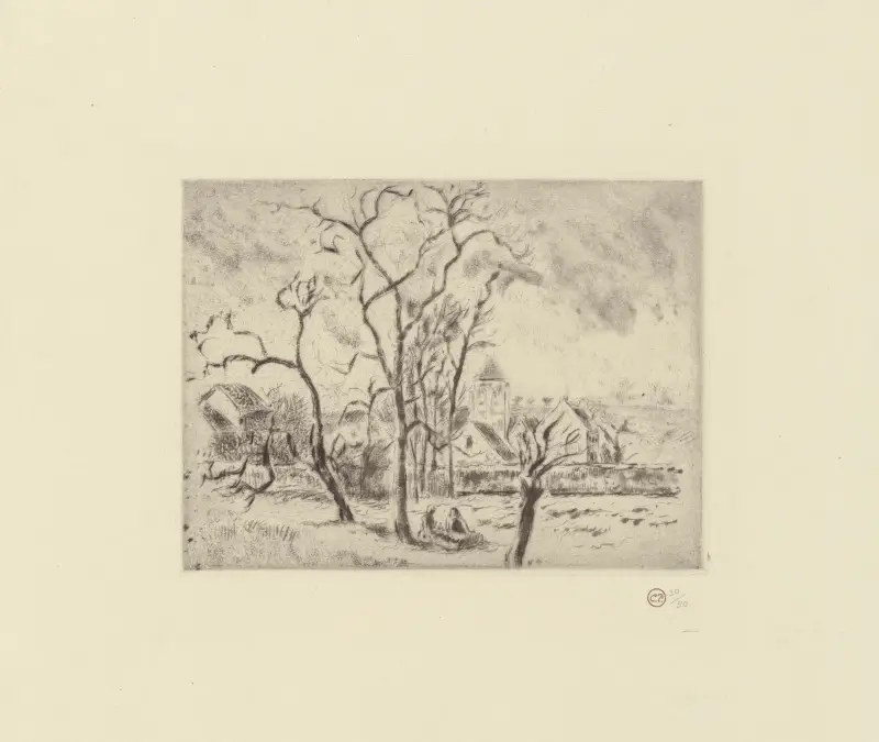 Kyrkan i Osny nära Pontoise av Camille Pissarro