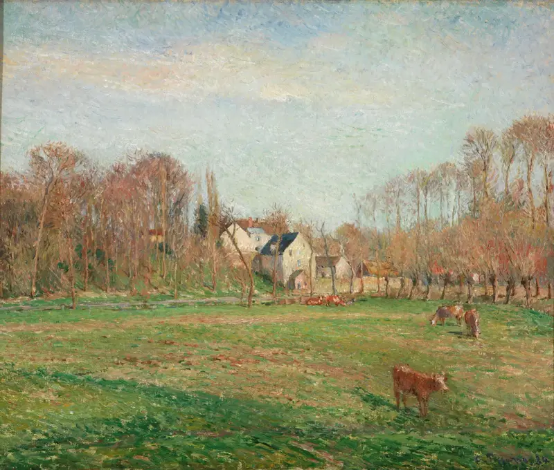 Fält och kvarn vid Osny av Camille Pissarro