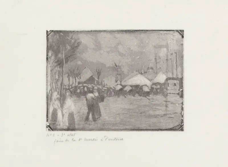 Saint Martins marknad i Pontoise av Camille Pissarro
