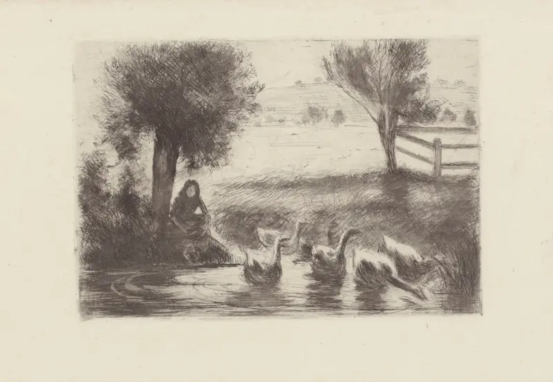 Gardeuse d’oies av Camille Pissarro