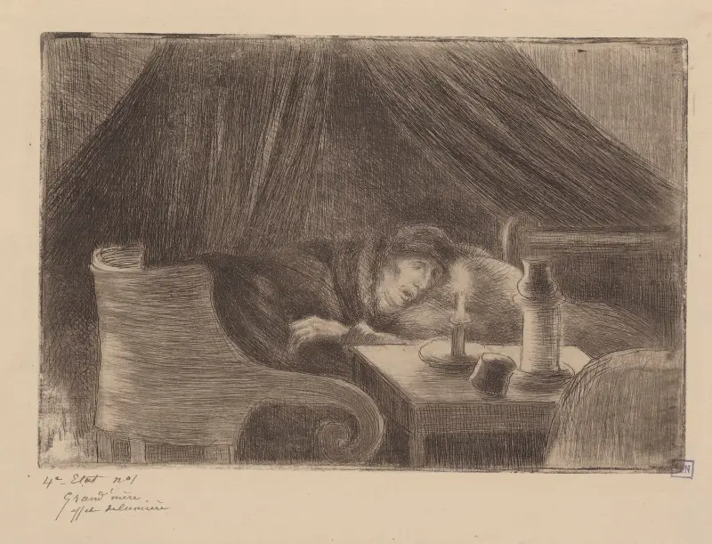 Grand’mère (effet de lumière), 1889 av Camille Pissarro