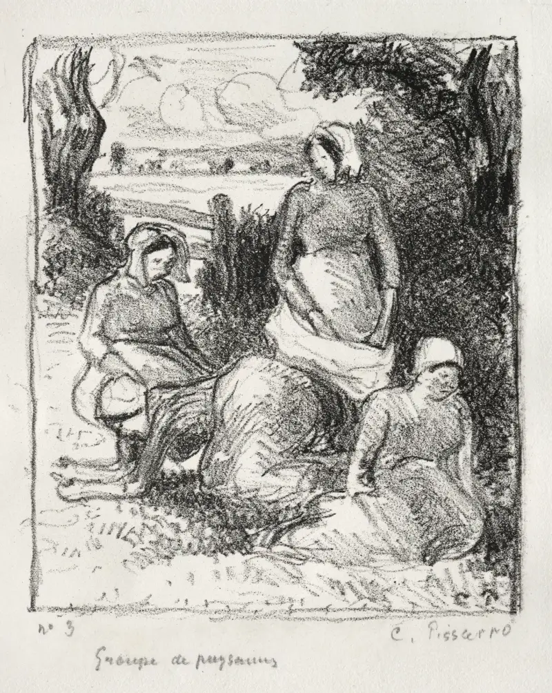 Grupp av bönder av Camille Pissarro