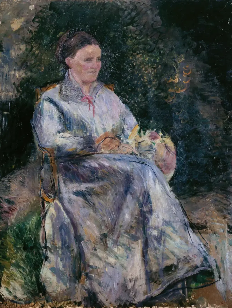 Julie Pissarro i trädgården av Camille Pissarro