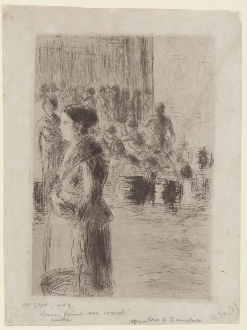 Das Dienstmädchen beim Einkauf von Camille Pissarro
