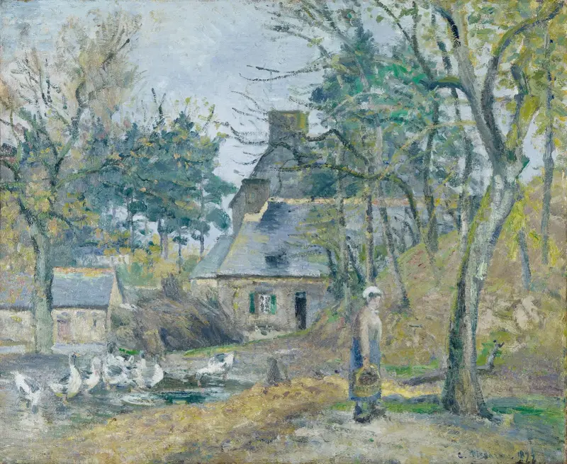 Gården i Montfoucault av Camille Pissarro