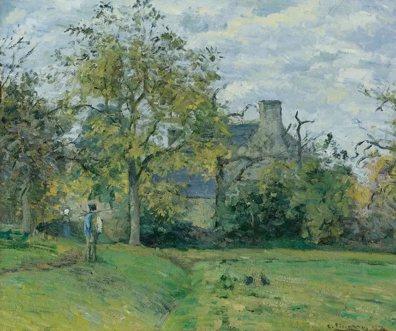 Piettes hus i Montfoucault av Camille Pissarro