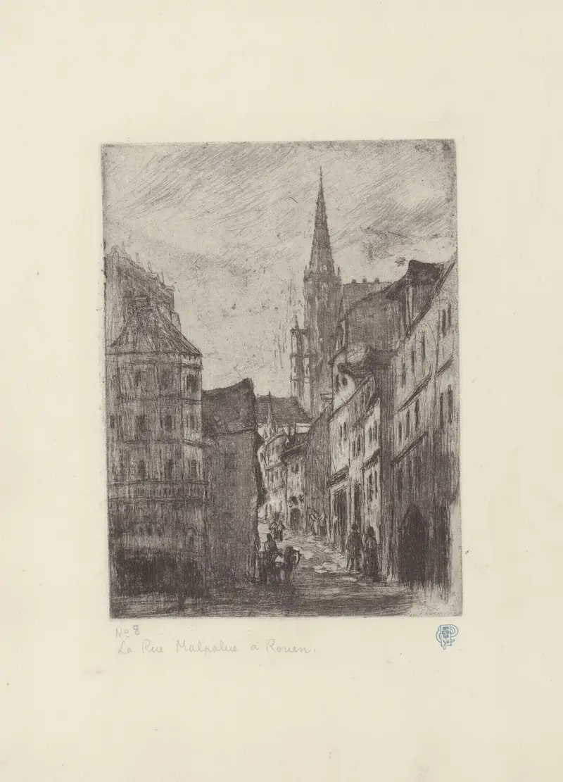 La rue Malpalue av Camille Pissarro