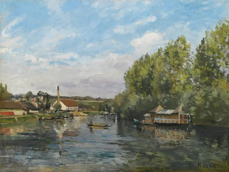 Seine vid Port-Marly av Camille Pissarro