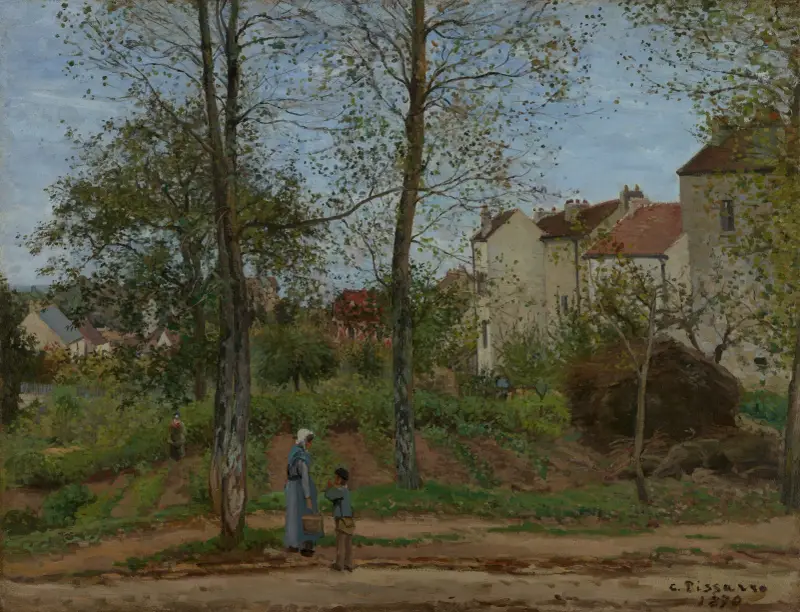Landskap vid Louveciennes av Camille Pissarro