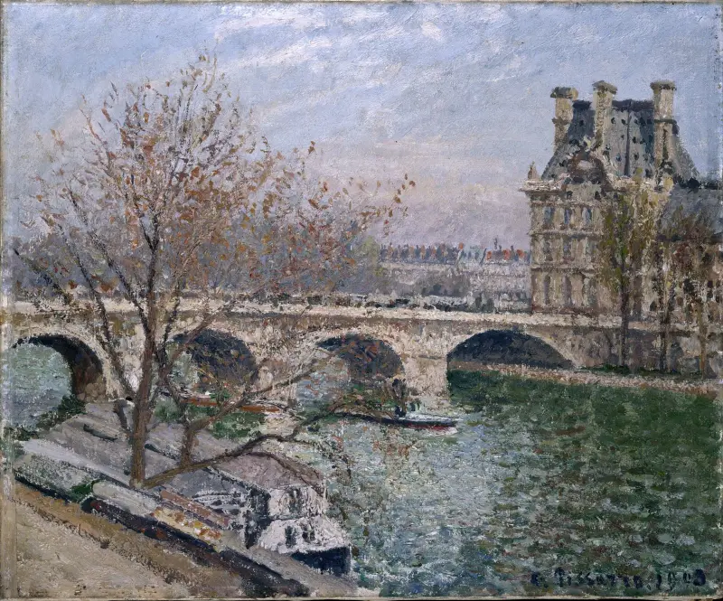 Pont Royal och Pavillon de Flore av Camille Pissarro