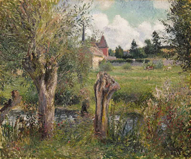 Die Ufer der Epte bei Éragny von Camille Pissarro