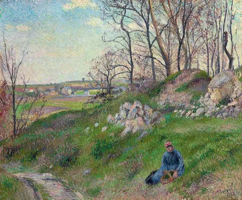 Stenbrotten vid Chou, Pontoise av Camille Pissarro