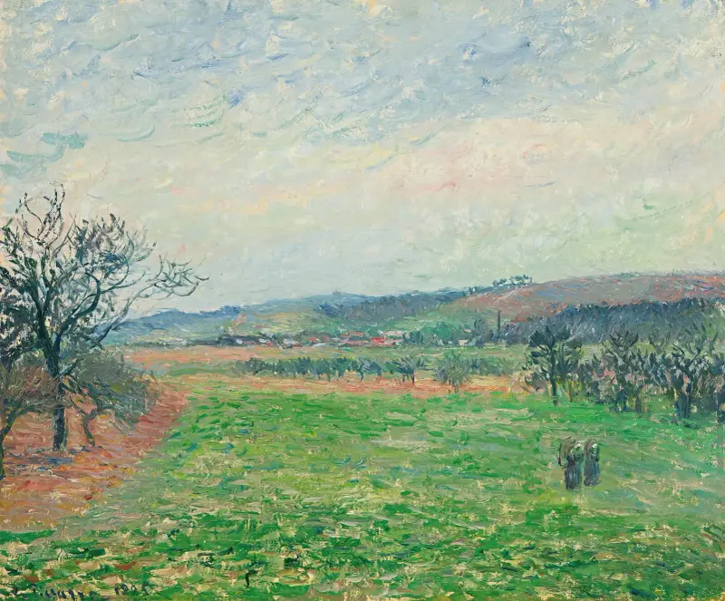 Die Hügel von Gisors bei grauem Wetter von Camille Pissarro